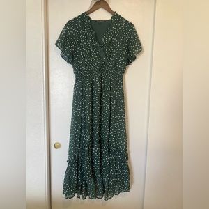 Ryan Michelle Green Polka Dot dress